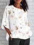 Damen Geometrisch Kurzarm T-Shirts T-Shirt V-Ausschnitt Print Retro Sommer Oberteile