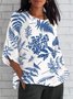 Damen Geometrisch Kurzarm T-Shirts T-Shirt V-Ausschnitt Print Retro Sommer Oberteile