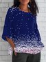 Damen Geometrisch Kurzarm T-Shirts T-Shirt V-Ausschnitt Print Retro Sommer Oberteile