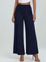 Damen Unifarben Lang Elastische Taille Hose Lässig Frühling/Herbst Hose