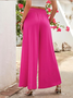 Damen Unifarben Lang Elastische Taille Hose Lässig Frühling/Herbst Hose