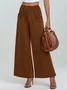 Damen Unifarben Lang Elastische Taille Hose Lässig Frühling/Herbst Hose