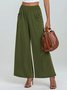 Damen Unifarben Lang Elastische Taille Hose Lässig Frühling/Herbst Hose