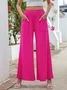Damen Unifarben Lang Elastische Taille Hose Lässig Frühling/Herbst Hose