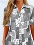 Damen Paisley Kurzarm Bluse Sommer Print Hemdkragen Täglich Lässig Oberteile