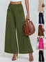 Damen Unifarben Lang Elastische Taille Hose Lässig Frühling/Herbst Hose