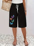 Damen Schmetterling Fünfte Hose Hose Lässig Sommer Hose