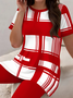 Damen Abstrakt Print Zweiteiliges Set Täglich Kurzarm Lässig Sommer Bluse mit Hose Matching Set