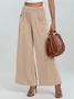 Damen Unifarben Lang Elastische Taille Hose Lässig Frühling/Herbst Hose