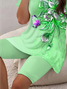 Damen Geblümt Print Zweiteiliges Set Täglich Kurzarm Lässig Sommer Bluse mit Hose Matching Set