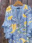 Damen Geblümt Halbarm Bluse Sommer Print V-Ausschnitt Täglich Lässig Oberteile