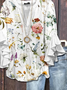 Damen Geblümt Halbarm Bluse Sommer Print V-Ausschnitt Täglich Lässig Oberteile