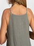Damen Unifarben Ärmellos Sommer Nahtverarbeitung Kleid Rundhals Täglich Retro Maxikleid Tanktop A-Linien-Kleid