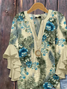 Damen Geblümt Halbarm Bluse Sommer Print V-Ausschnitt Täglich Lässig Oberteile