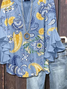 Damen Geblümt Halbarm Bluse Sommer Print V-Ausschnitt Täglich Lässig Oberteile