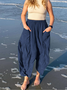 Damen Unifarben Lang Elastische Taille Hose Lässig Frühling/Herbst Hose