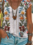 Damen Geblümt Kurzarm T-Shirts T-Shirt V-Ausschnitt Print Lässig Sommer T-Shirt mit Grafik Oberteile