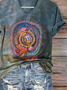 Damen Abstrakt Kurzarm T-Shirts T-Shirt V-Ausschnitt Print Lässig Sommer T-Shirt mit Grafik Oberteile