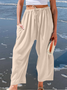 Damen Unifarben Lang Elastische Taille Hose Lässig Frühling/Herbst Hose
