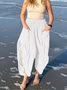 Damen Unifarben Lang Elastische Taille Hose Lässig Frühling/Herbst Hose