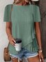Damen Geometrisch Kurzarm T-Shirts T-Shirt Rundhals Jacquard Lässig Sommer Oberteile