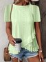 Damen Geometrisch Kurzarm T-Shirts T-Shirt Rundhals Jacquard Lässig Sommer Oberteile