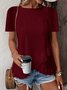 Damen Geometrisch Kurzarm T-Shirts T-Shirt Rundhals Jacquard Lässig Sommer Oberteile