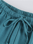 Damen Unifarben Lang Elastische Taille Hose Lässig Frühling/Herbst Hose