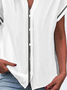 Damen Abstrakt Kurzarm Bluse Sommer Print V-Ausschnitt Täglich Lässig Oberteile