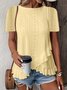 Damen Geometrisch Kurzarm T-Shirts T-Shirt Rundhals Jacquard Lässig Sommer Oberteile