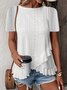 Damen Geometrisch Kurzarm T-Shirts T-Shirt Rundhals Jacquard Lässig Sommer Oberteile