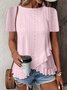 Damen Geometrisch Kurzarm T-Shirts T-Shirt Rundhals Jacquard Lässig Sommer Oberteile