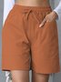 Damen Unifarben Fünfte Hose Gerade Hosen Lässig Sommer Shorts