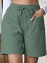 Damen Unifarben Fünfte Hose Gerade Hosen Lässig Sommer Shorts