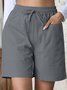 Damen Unifarben Fünfte Hose Gerade Hosen Lässig Sommer Shorts