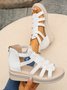 Neu Sommer Pantolette für Damen Weich Leder Keilabsatz Strass dicke Sohlen römisch Pantolette Elegant Hohl Pantolette