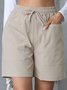 Damen Unifarben Fünfte Hose Gerade Hosen Lässig Sommer Shorts