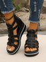 Neu Sommer Pantolette für Damen Weich Leder Keilabsatz Strass dicke Sohlen römisch Pantolette Elegant Hohl Pantolette