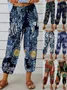 Damen Geometrisch Knöchelhose Elastische Taille Hose Retro Frühling/Herbst Hose