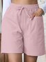 Damen Unifarben Fünfte Hose Gerade Hosen Lässig Sommer Shorts