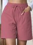 Damen Unifarben Fünfte Hose Gerade Hosen Lässig Sommer Shorts