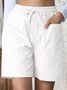 Damen Unifarben Fünfte Hose Gerade Hosen Lässig Sommer Shorts