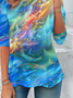 Damen Abstrakt Langarm T-Shirts T-Shirt Rundhals Print Lässig Frühling/Herbst Tunika Oberteile