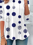 Damen Polka Dots Langarm T-Shirts T-Shirt Rundhals Print Lässig Frühling/Herbst Tunika Oberteile