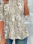 Damen Geblümt Langarm T-Shirts T-Shirt Rundhals Print Lässig Frühling/Herbst Tunika Oberteile