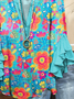 Damen Geblümt Halbarm Bluse Sommer Print V-Ausschnitt Täglich Lässig Oberteile