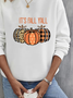 Damen Halloween (Kürbis) Rundhals Print Lässig Frühling/Herbst Langarm Sweatshirt