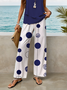 Damen Polka Dots Print Zweiteiliges Set Täglich Ärmellos Lässig Sommer Bluse mit Hose Matching Set