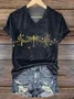 Damen Libelle Kurzarm T-Shirts T-Shirt V-Ausschnitt Print Lässig Sommer T-Shirt mit Grafik Oberteile
