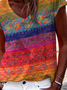 Damen Geblümt Kurzarm T-Shirts T-Shirt V-Ausschnitt Print Lässig Sommer T-Shirt mit Grafik Oberteile